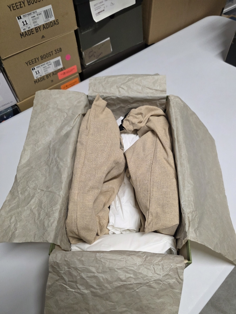 Gucci GG Size 44 (11) Beige/Brown Canvas and Leather Double Buckle Slide Sandals - Picture 8 of 11